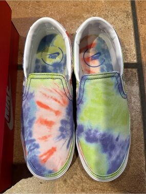 Nike Kids Tie-Dye Slip-On Canvas Sneakers - Blue, Green, Orange